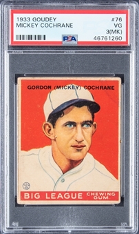 1933 Goudey #76 Mickey Cochrane – PSA VG 3 (MK)